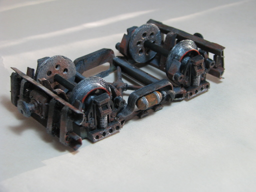 Mine truck chassis underside.