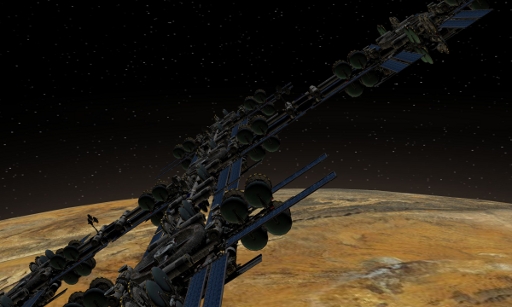 Space Station over Desert World