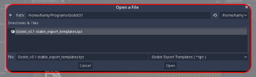 Godot3 Install from File Dialogue