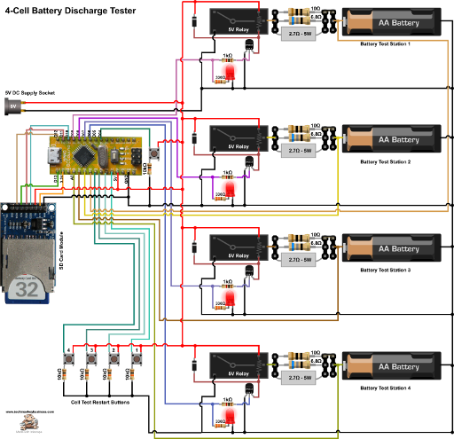 Battery Discharge Tester Circuit Diagram