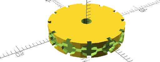 Chainlink Pulley Disk Version - OpenSCAD Rendering