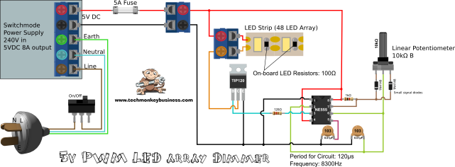 LED Array Dimmer Circuit Diagram