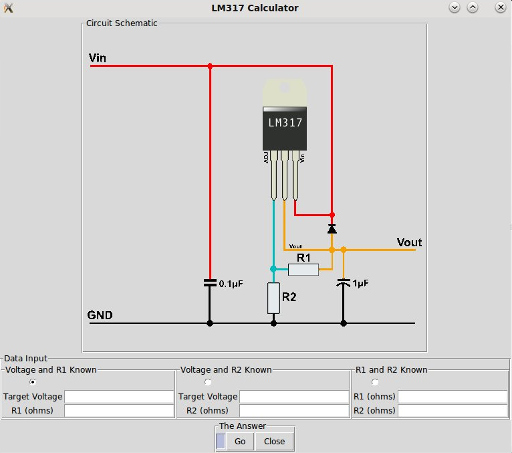 The LM317 Calculation Tool Interface