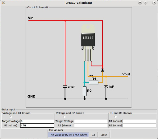 The LM317 Calculation Tool Interface